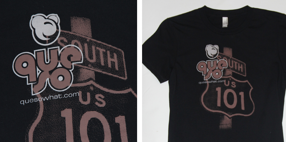 discharge screen print on an american apparel shirt